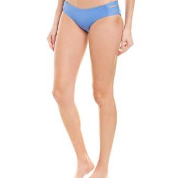 NWT Vitamin A Emelia Triple Strap Bikini Bottom in Blue - Picture 4 of 4